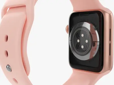 Apple Watch Series 6 silicone loop gold 3D model