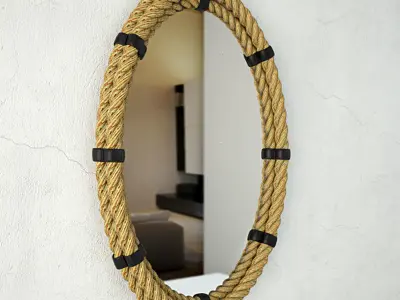 Nautical Rope Oval Mirror 3D model