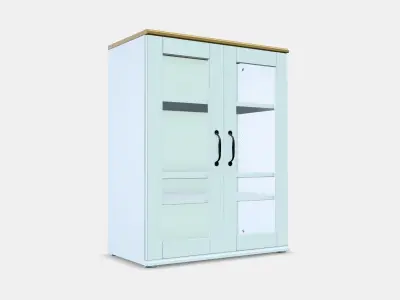 SKRUVBY Cabinet with glass doors 3D model