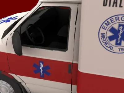 ambulance Low-poly 3D model