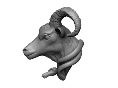 goat pendant 3D print model