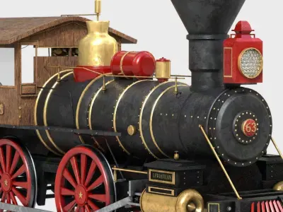 LOCOMOTIVE old fashioned steam 3D model