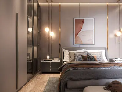 modern bedroom 3d model luxury design 3D model