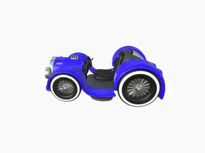 Cartoon Kart E02 Blue - Vehicle Racing Design Low-poly 3D model