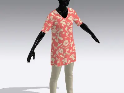 Female Cloth Dress Low-poly 3D model get