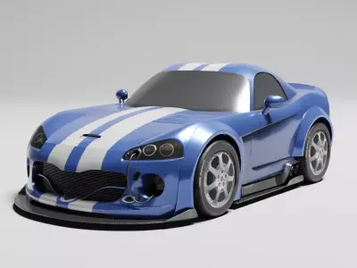 Dodge Viper Design and Rendering Low-poly 3D model