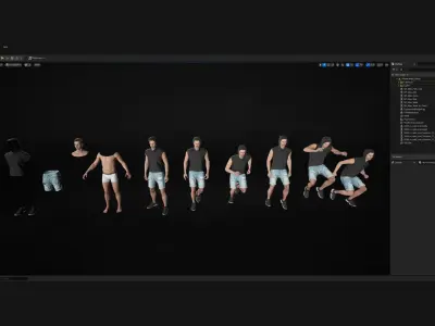 Man - Summer Outfit 12 - Modular - Rigged Low-poly 3D model