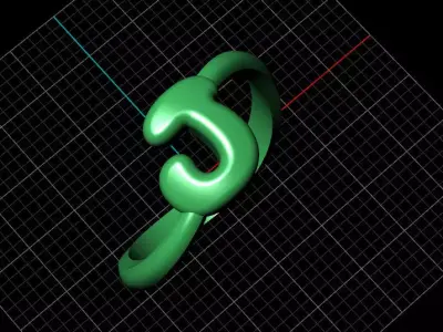 J alphabet baypass ring 3D print model