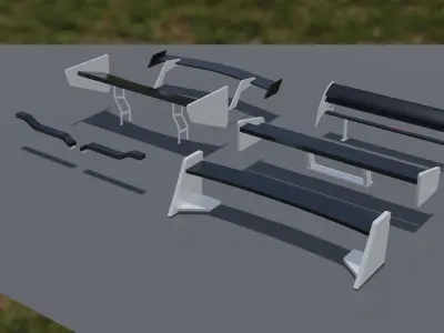 Car spoiler pack Low-poly 3D model