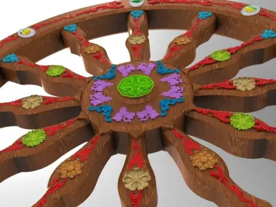 Wheel of Sicilian Cart 3D model