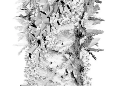 Green wall in pot 3D model