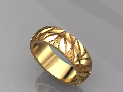 wedding ring 3D print model 8