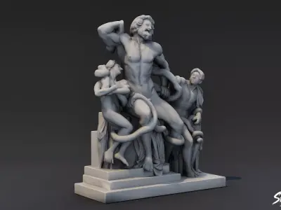Laocoon Low-poly 3D model