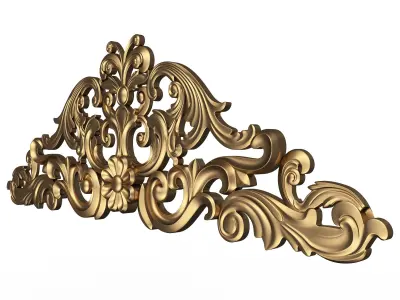 Carved Plaster Molding Decoration 041 Low-poly 3D model