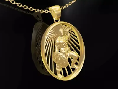 Conan statue sculpture pendant jewelry gold 3D print model