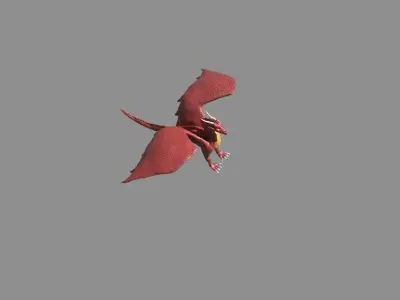 Cartoony red dragon 3D model