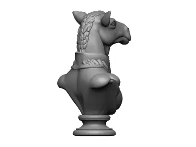 camel head bust 3D print model