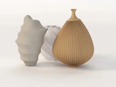 Luminary Printed Led Lamp Accent Vase Collection 3D model