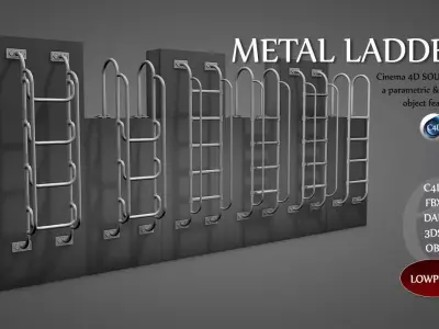 Metal Ladders Low-poly 3D model
