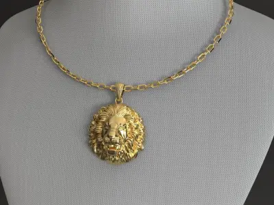 lion necklace pendant model 2 3D print model