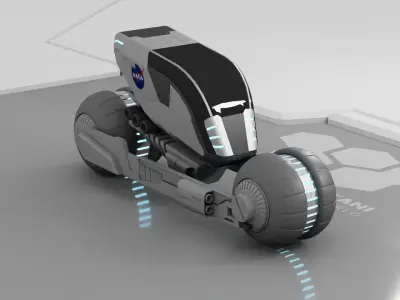 sci-fi moon explorer truck 3D model