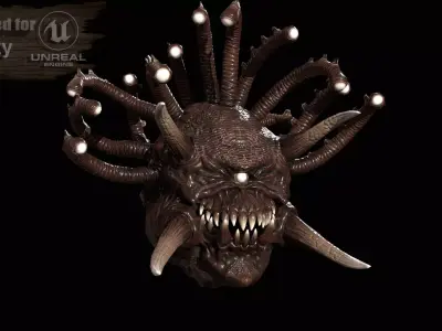 EvilEye demon head Low-poly 3D model