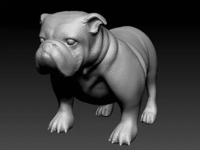 English Bulldog Low-poly 3D model