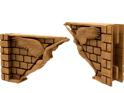 3D Shelves Wall Angel 3D model