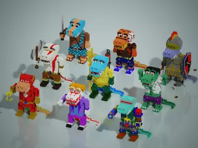 Crocodile Character Voxel 3D model