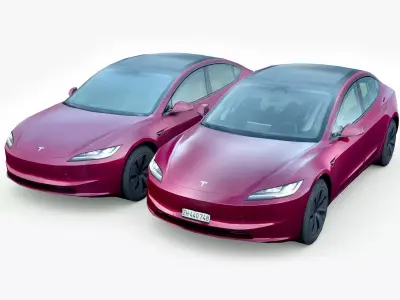 Tesla Model 3 dual motor 2024 Low-poly 3D model