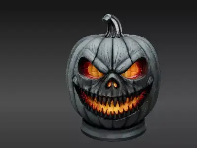 Jack-O-Lantern Pumpkin 3D Model Haunted Halloween Printable 3D print model