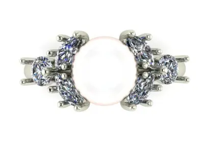 pearl Dimond ring 3D print model