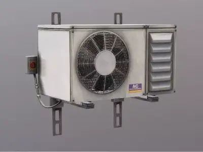 Realistic Industrial Air Conditioning Outdoor Unit 3D Model  Low-poly 3D model