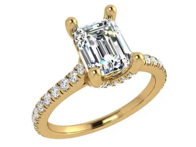 Emerald Diamond Ring 4138 3D print model