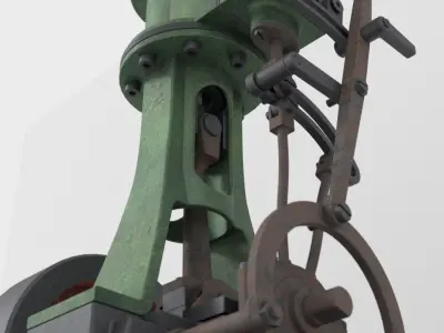VERTICAL STEAM ENGINE WITH REVERSE GEAR -1830 3D model