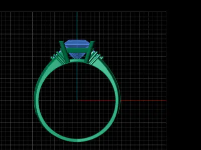 STL 3DM Print Ready Women Diamond Ring Lightweight Printable  3D print model 92