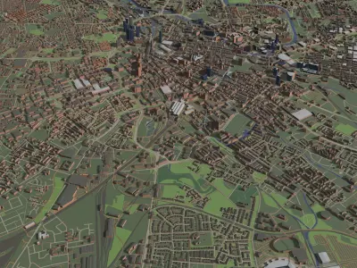 Manchester England - city and urban 3D model