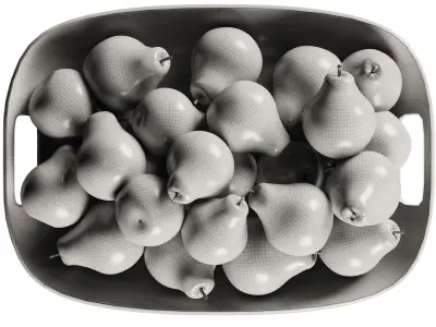 Lunea Glass Tray Centerpiece with Pears 3D model