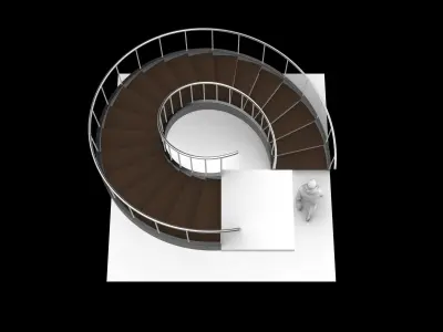 Spiral Staircase v4 Architectural Stairs 270 3D model