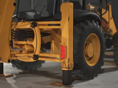 Loader JCB 3CX Eco Low-poly 3D model