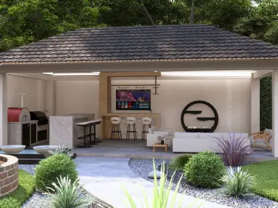 Exterior 3d model gazebo Low-poly 3D model