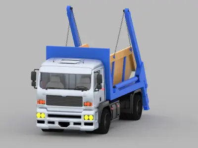 Skip Loader Truck  - Construction Machine BIM Low-poly 3D model