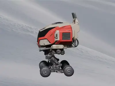 Textured Sci-Fi Rover Vehicle 3D Model Space Exploration Car 3D print model