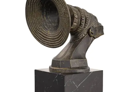 Antique Abstract Art Deco Trumpet Sculpture Low-poly 3D model