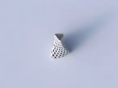 Vase twist tilted triangle with checker grid lattice 3D print model