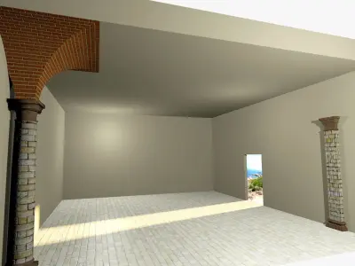 Vaulting 1-1   Romanic  500m spaced  simple Low-poly 3D model