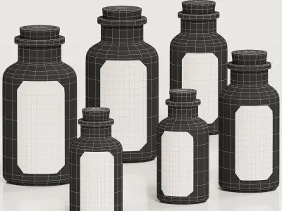 Halloween Decoration magical apothecary glass bottles 3D model