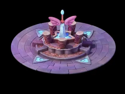 Game Cartoon - City Center Landmark 01 3D model