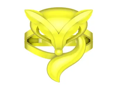 Luxury Fox Head Sculpted Ring for Women 3D Model 4302 3D print model