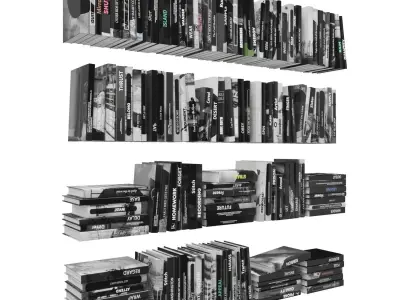 Books 150 pieces 3-6-1 Low-poly 3D model